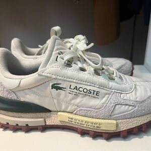 Lacoste Off-White and Green Casual Sneakers